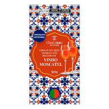 CHOCOLATE MEIO AMARGO COM RECHEIO DE VINHO MOSCATEL 90 G