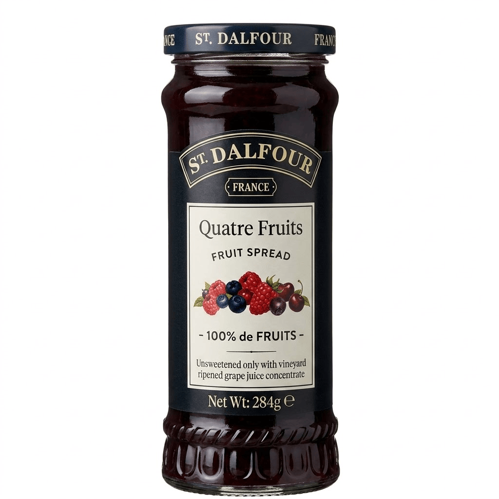 GELEIA DE AMORA, MORANGO, FRAMBOESA E CEREJA ST.DALFOUR 284 G
