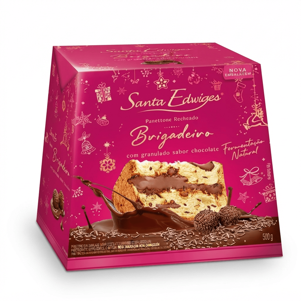 PANETTONE RECHEADO SANTA EDWIGES BRIGADEIRO/GRANULADO CHOCOLATE 500 G