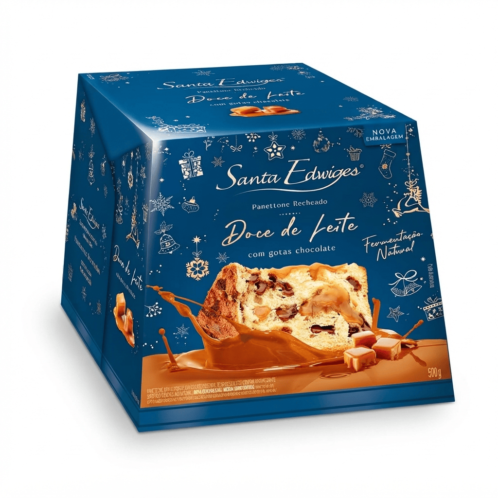 PANETTONE RECHEADO DOCE DE LEITE/GOTAS DE CHOCOLATE SANTA EDWIGES 500 G